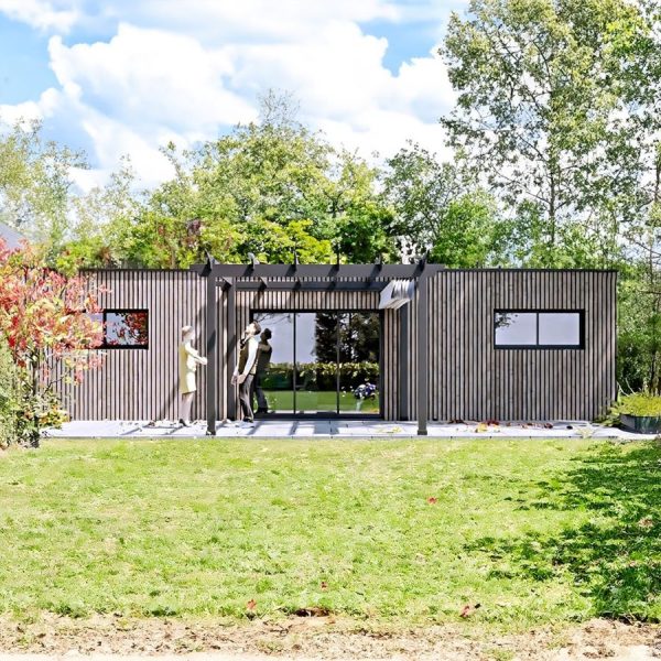 studio de jardin en kit 50m2 toit plat bardage bois