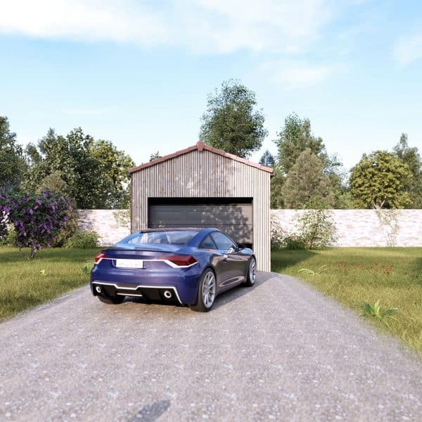 garage bois en kit simple vue de face