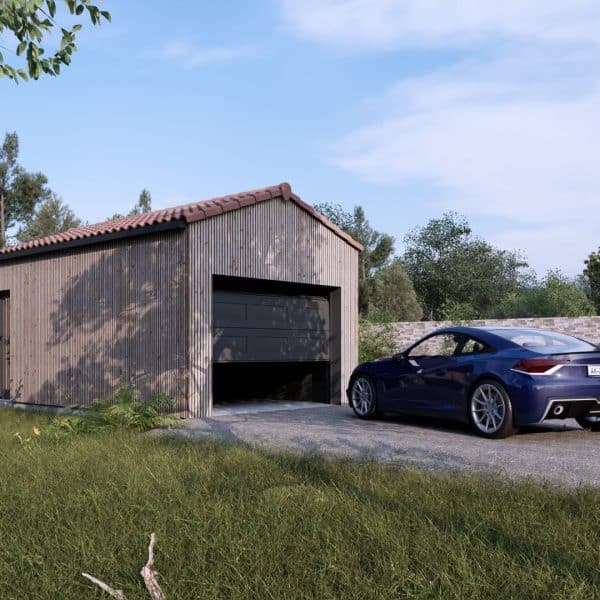 garage en kit ossature bois 1 place 20m2