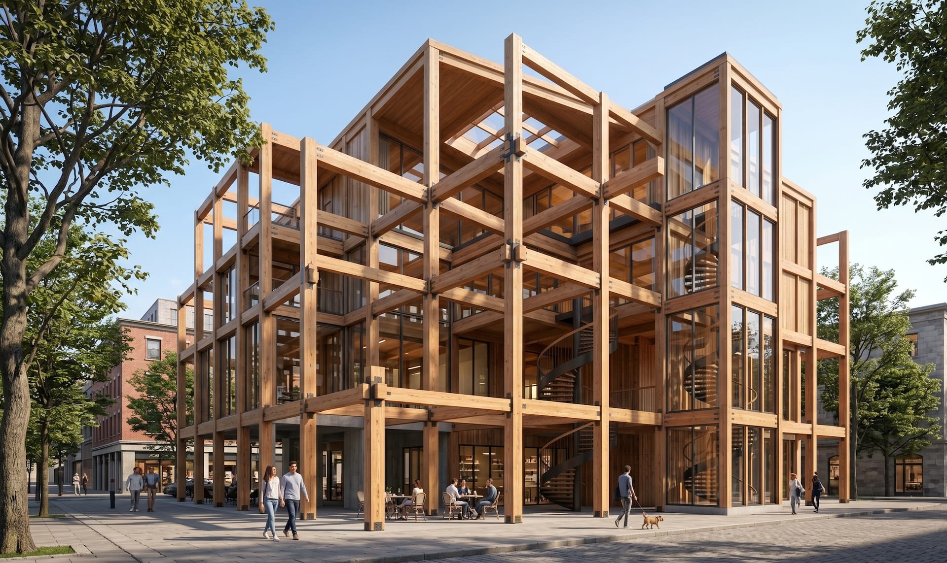 Immeuble intégralement réalisé en bois - aspect moderne